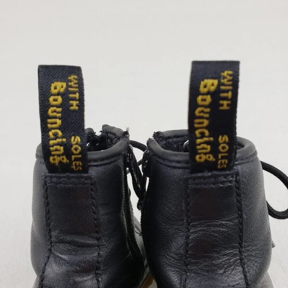 Dr Martens 1460 Softy T Boot Kids 12 Black Leather Side Zip Combat Grunge Junior